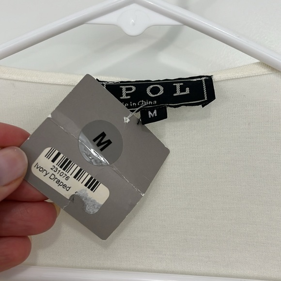 New POL Medium Ivory White Sleeveless Boho Long Duster Kimono Top w/Tassels - Picture 10 of 15